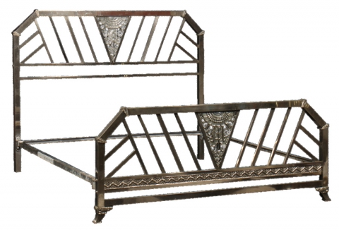 Chrome Art Deco King Size Bed | Modernism